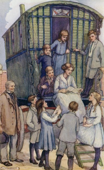Escena de The Slowcoach, por Edward Verrall Lucas de Mary V. Wheelhouse